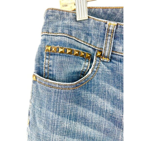 CHICO'S PLATINUM DENIM ULTIMATE FIT STUD BOOT CUT JEANS - M/8/1 - Picture 4 of 5